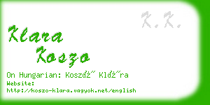 klara koszo business card